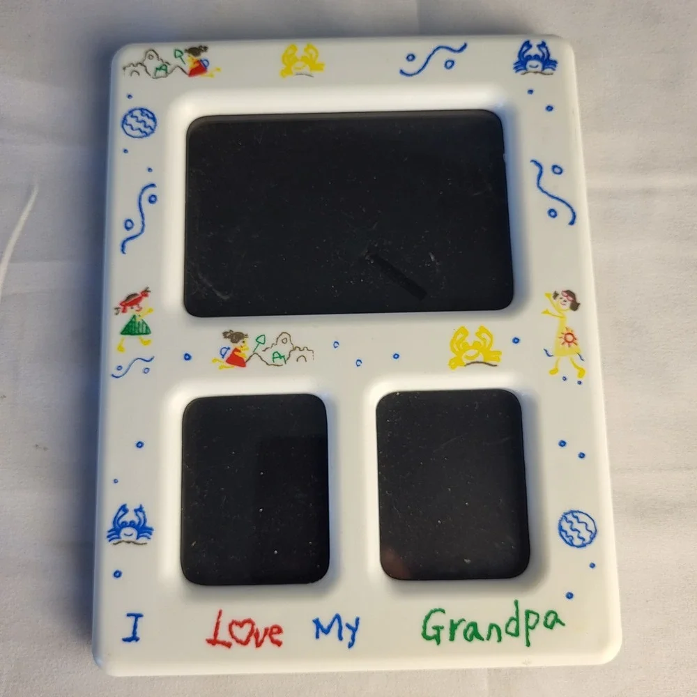 Vintage 90s I Love My Grandpa 3 Picture Plastic Frame